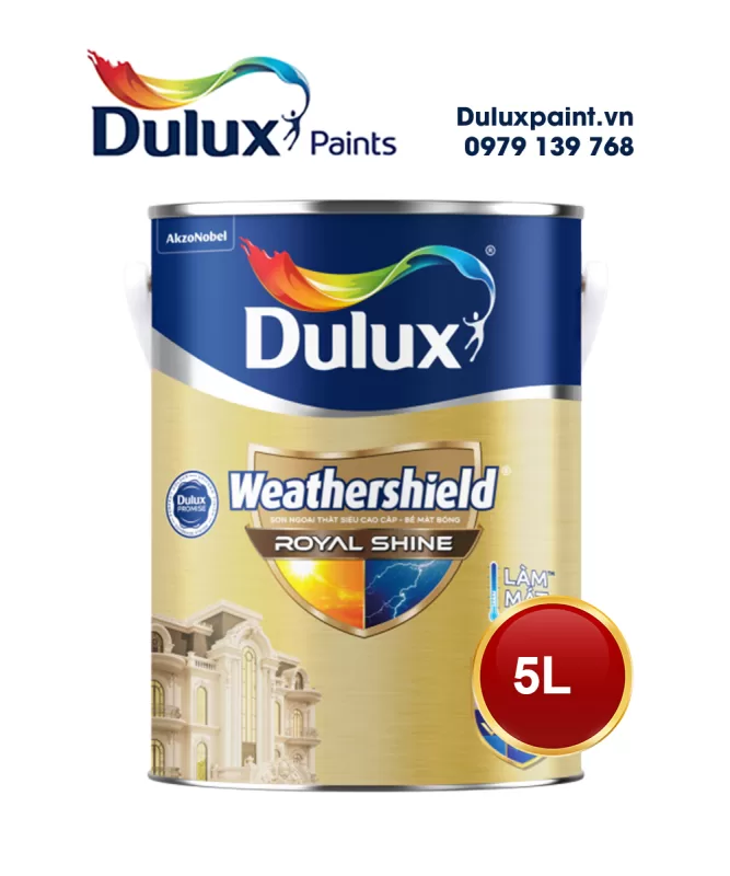 Sơn Dulux Weathershield Royal Shine lon 5L