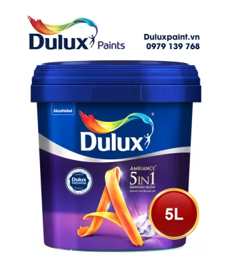 Sơn Dulux Ambiance 5in1 Diamond Glow Siêu bóng - 66AB lon 5L