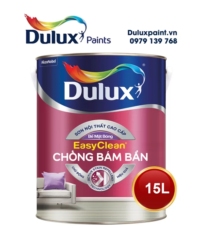 Sơn Dulux EasyClean chống bám bẩn bề mặt bóng - Z966B thùng 15L