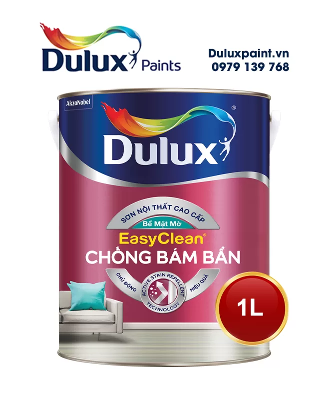 Sơn Dulux EasyClean chống bám bẩn bề mặt mờ - Z966 lon 1L