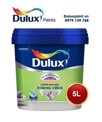 Sơn Dulux EasyClean chống bám bẩn kháng virus E017B lon 5L bóng