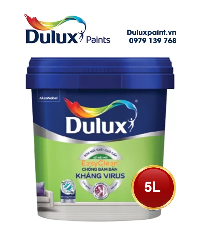 Sơn Dulux EasyClean chống bám bẩn kháng virus E016M lon 5L - Mờ