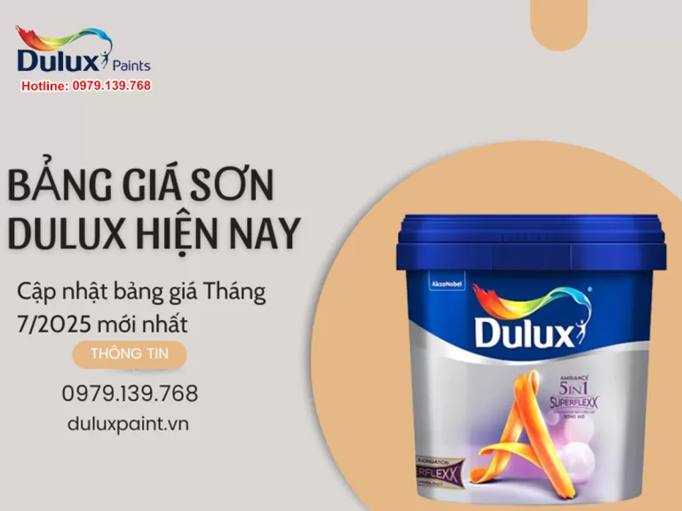 Bảng giá sơn Dulux hiện nay - Cập nhật bảng giá Tháng 7/2025 mới nhất