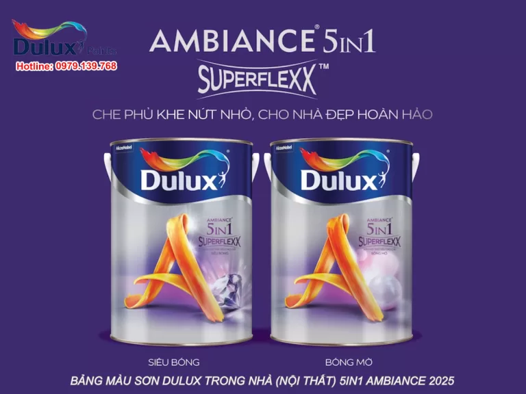 Bảng màu sơn Dulux trong nhà (nội thất) 5IN1 Ambiance 2025