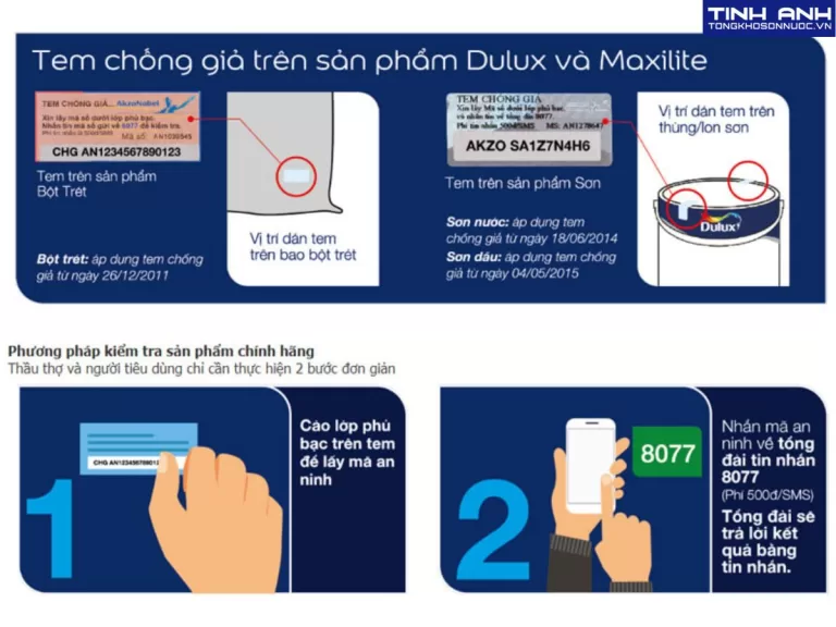 phân biệt sơn Dulux thật giả