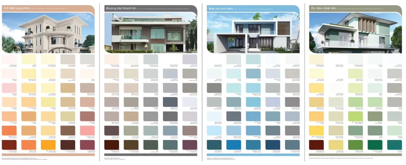 Bảng màu đa dạng – Phù hợp mọi phong cách kiến trúc
