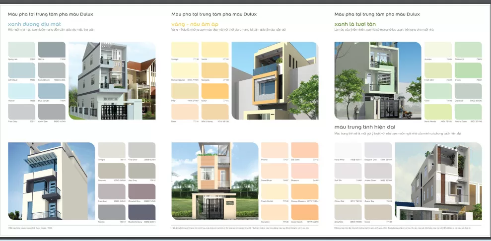 Bảng màu đa dạng – Phù hợp mọi phong cách kiến trúc