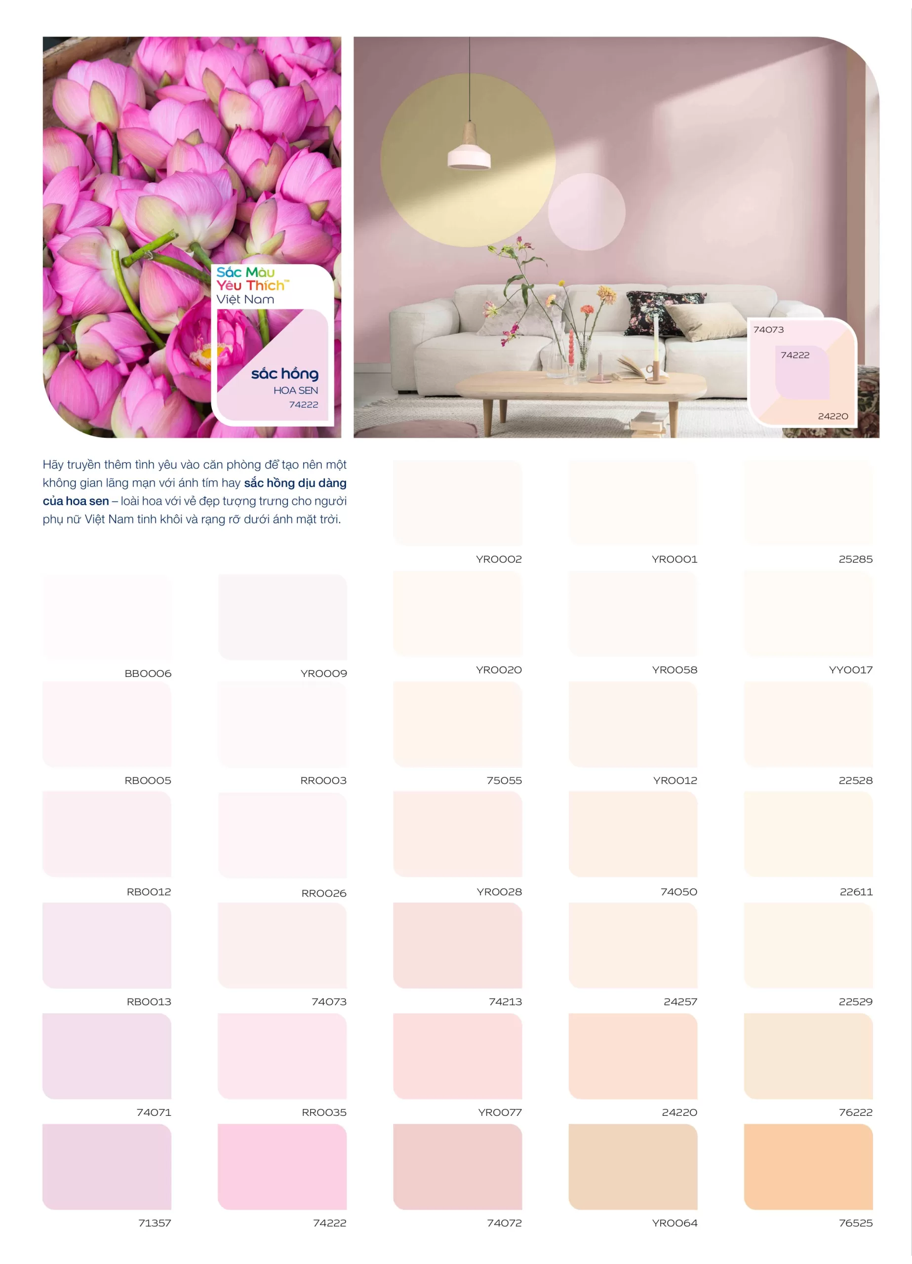 Bảng màu sơn Maxilite trong nhà - TONE HỒNG