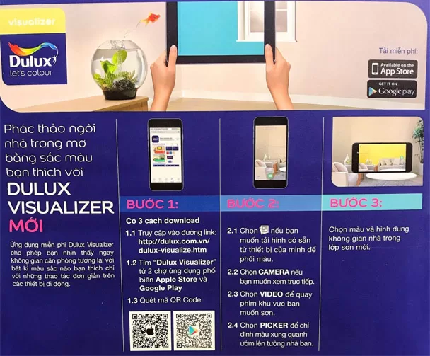 Hướng dẫn sử dụng App phối màu sơn Dulux