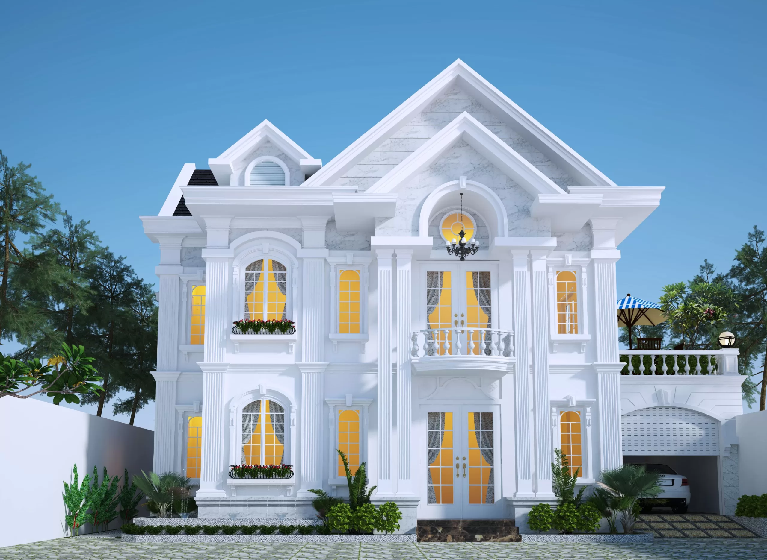 Biệt thự trắng sang trọng 