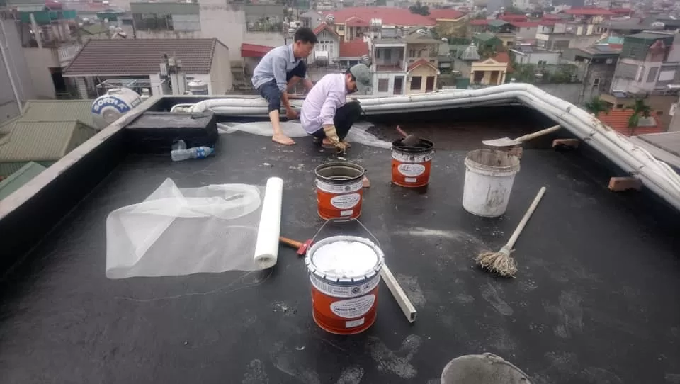 Chống thấm sân thượng bằng lưới thủy tinh