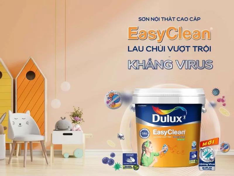 Dulux Easy Clean lau chùi vượt trội kháng Virus bề mặt mờ – 99A