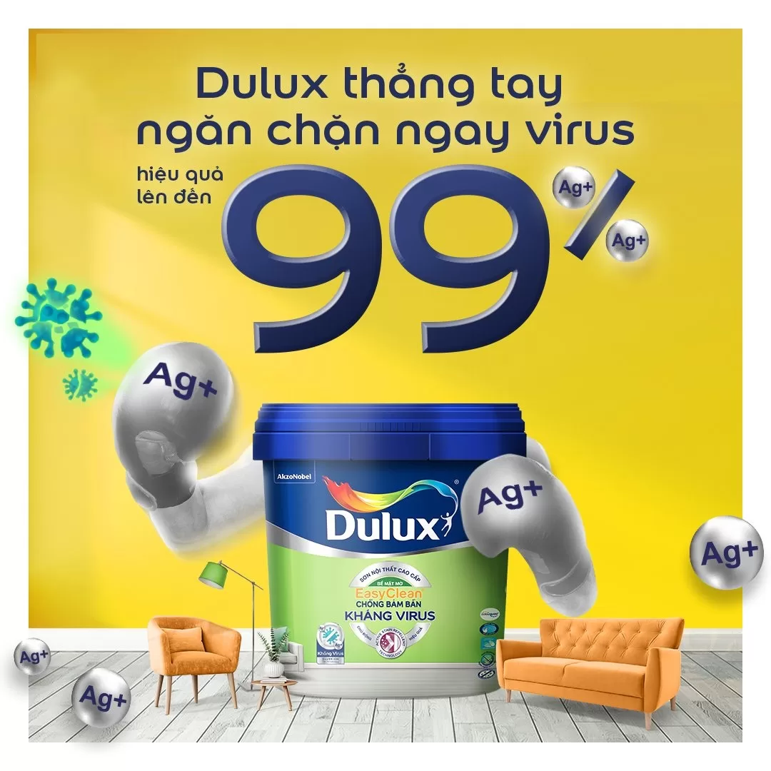 Dulux Easy Clean – Giải pháp chống bám bẩn kháng virus E016M – Bề mặt mờ
