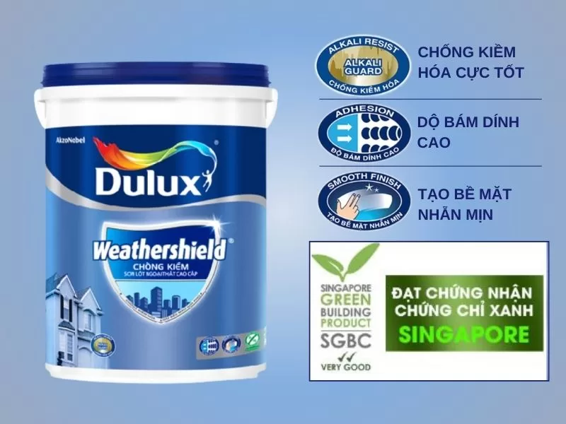 Các sản phẩm sơn ngoại thất Dulux - Dulux WeatherShield chống kiềm (A936)