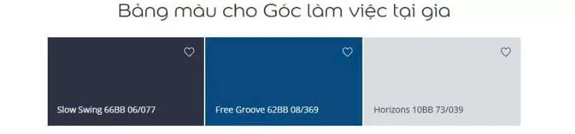 Bảng màu gợi ý cho góc làm việc tại gia