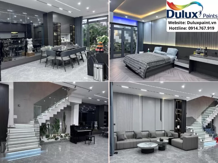 Mẫu sơn nhà màu ghi, thanh lịch cho mọi kiến trúc