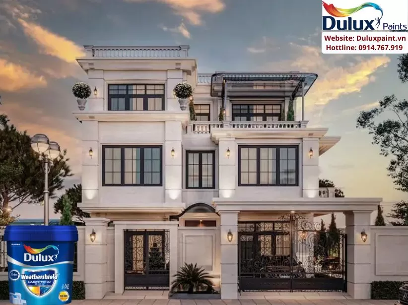 Sơn Dulux Weathershield ngoài nhà bền màu, chống thấm tốt