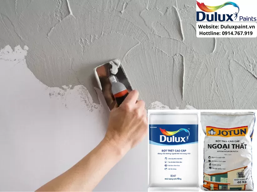 Lớp bột trét giúp làm phẳng bề mặt tường