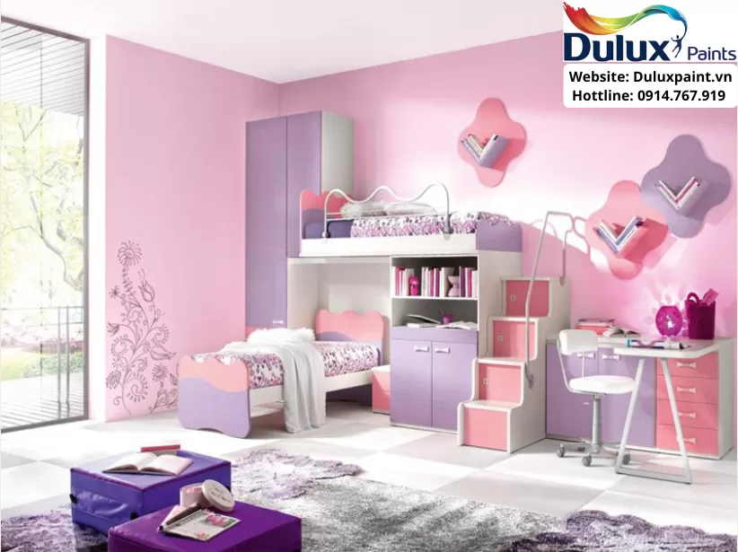 Nên sơn trong nhà bóng hay mờ Dulux - Phòng trẻ em sơn bóng