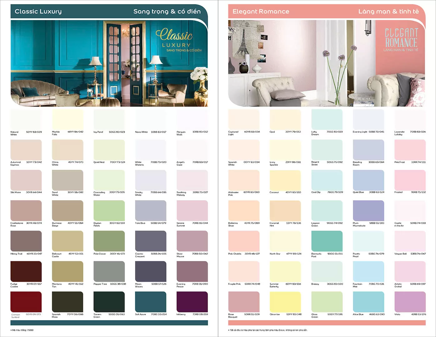 Bảng màu sơn Dulux siêu bóng 5in1