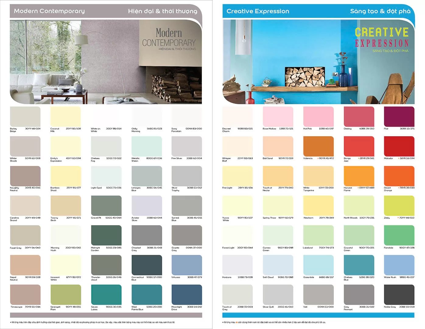 Bảng màu sơn Dulux siêu bóng 5in1