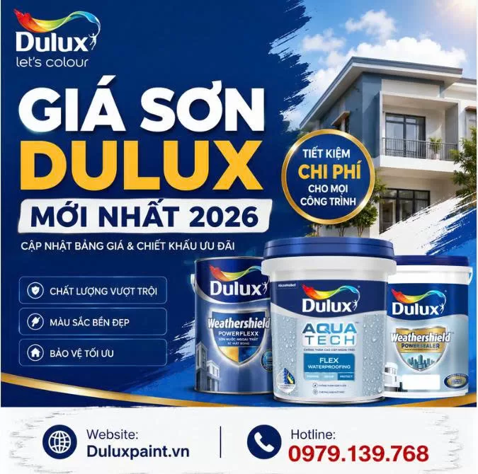 Giá sơn Dulux mới nhất - Mức chiết khấu năm 2026