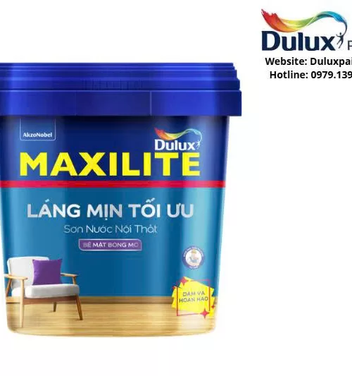 Sơn nội thất Maxilite Láng Mịn Tối Ưu M16B 5L - bề mặt bóng