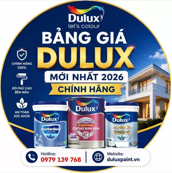 Bảng giá Dulux mới nhất 2026 chính hãng