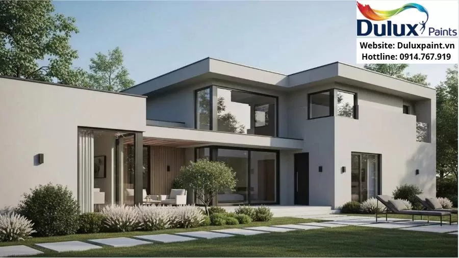 Sơn nước Dulux Weathershield bề mặt bóng mờ đẹp hiện đại