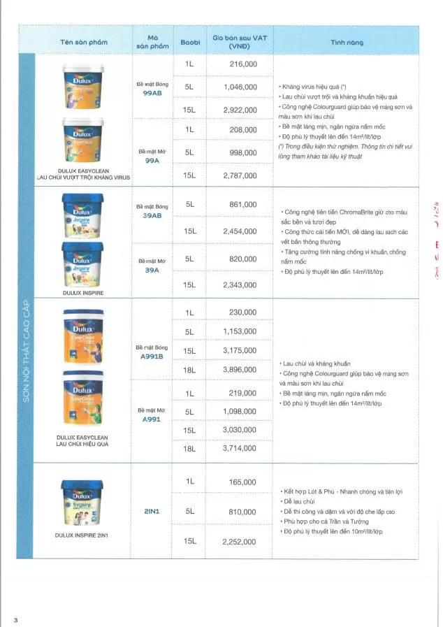 Bảng giá sơn Dulux mới nhất 2026 tham khảo-3