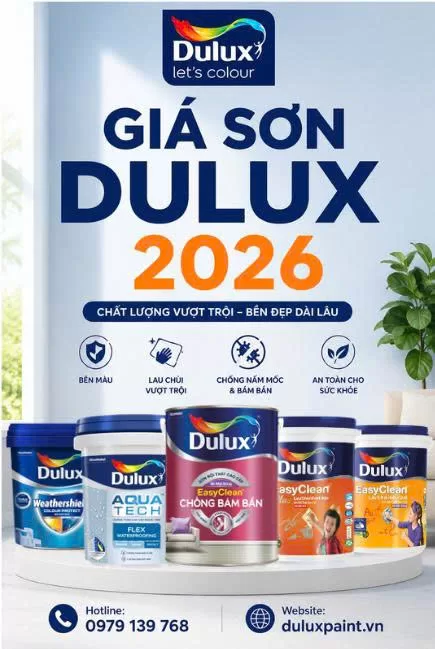 Giá sơn Dulux 2026 mới nhất – Cập nhật bảng giá chi tiết