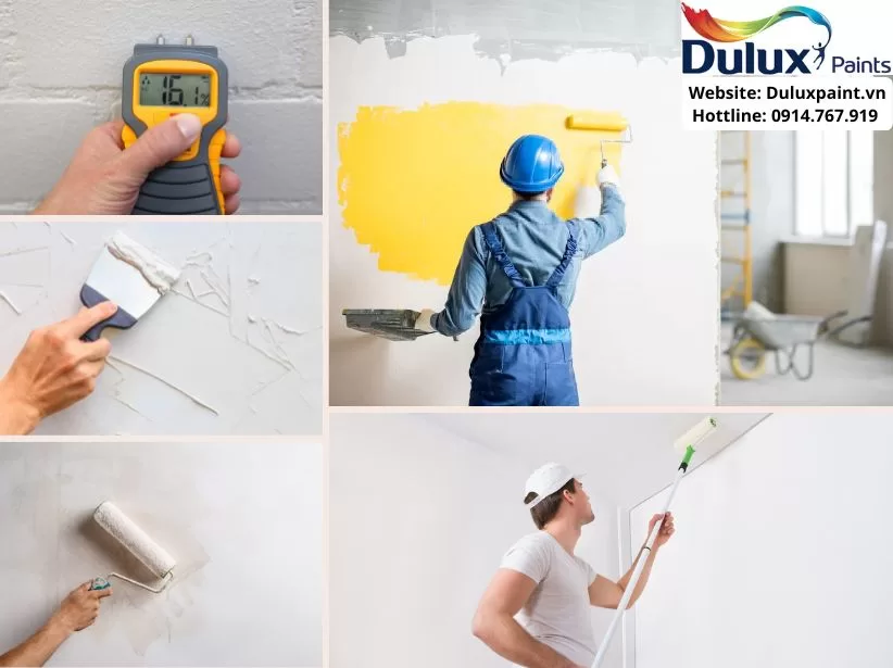 Quy trình sơn Dulux cho tường mới