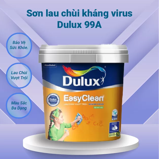 Dulux EasyClean 99A – Lau chùi vượt trội kháng Virus bề mặt mờ